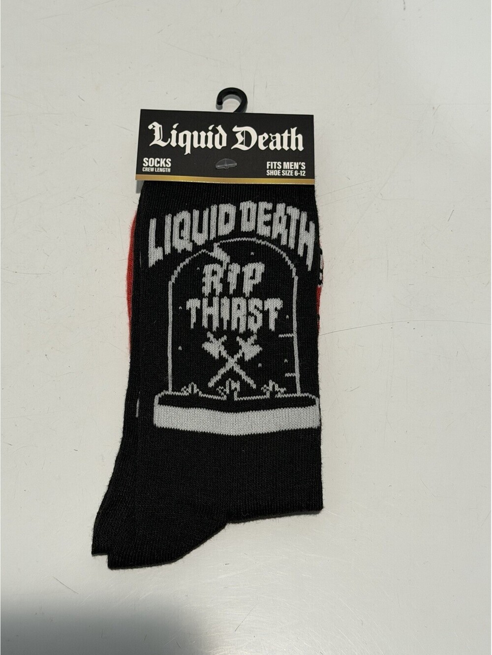 New Mens Liquid Death Rip Thirst Socks Size 6-12 Crew Length 1 Pair